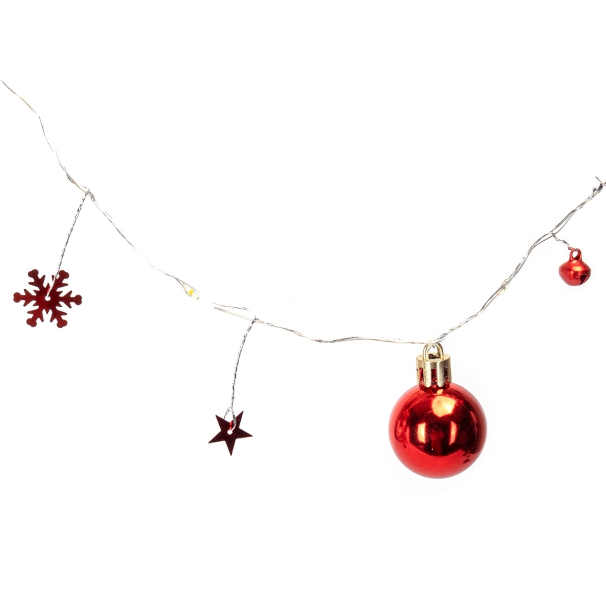 Aigostar - LED-kerstsnoer 20xLED/3xAA, 2 m, warm wit