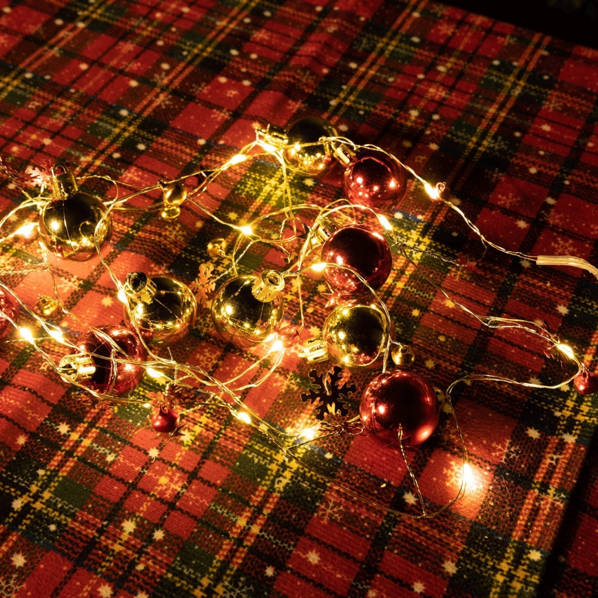 Aigostar - LED kerstsnoer 20xLED/3xAA 2m warm wit