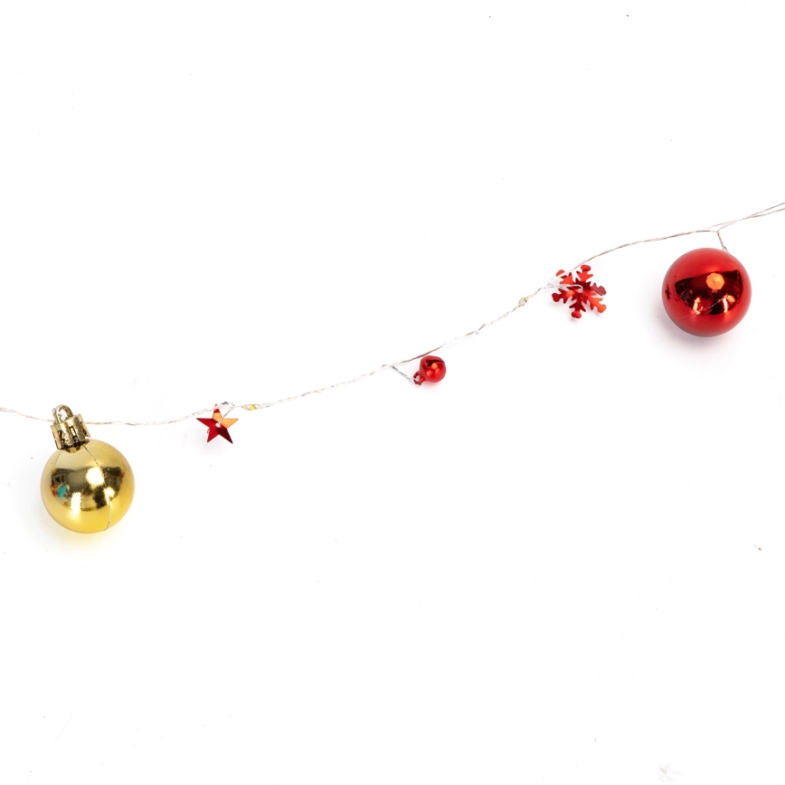 Aigostar - LED kerstsnoer 20xLED/3xAA 2m warm wit