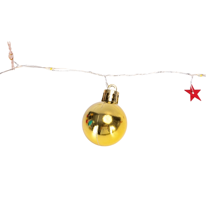 Aigostar - LED kerstsnoer 20xLED/3xAA 2m warm wit