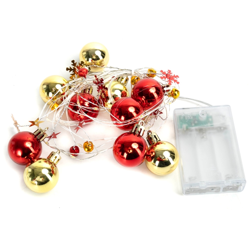 Aigostar - LED kerstsnoer 20xLED/3xAA 2m warm wit