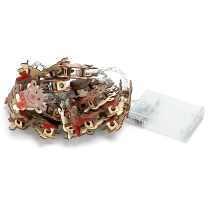 Aigostar - LED kerstsnoer 20xLED/3xAA 3m warm wit rendier