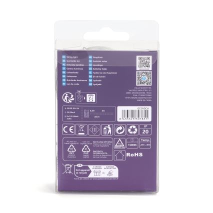 Aigostar - LED-kerstsnoer 50xLED/3xAA 5,3m koud wit