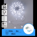 Aigostar - LED kerstsnoer 50xLED/3xAA 5,3m koud wit