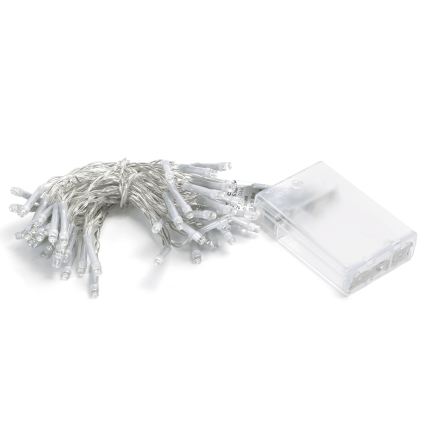 Aigostar - LED kerstsnoer 50xLED/3xAA 5,3m koud wit