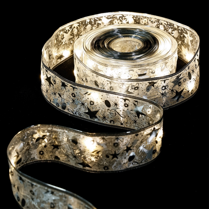 Aigostar - LED-kerstverlichting 50xLED/3xAA 5 m warm wit zilver