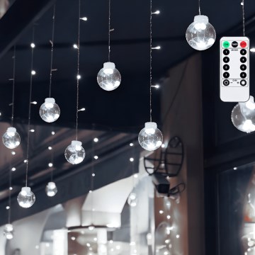 Aigostar - LED-kerstsnoer voor buiten 120xLED/8 functies 3x0,6m IP44 koud wit + afstandsbediening