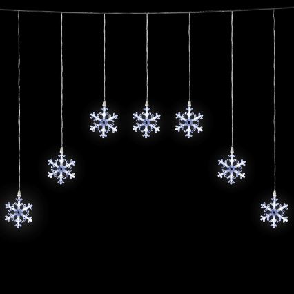 Aigostar - LED buiten kerstlichtsnoer 84xLED/8 functies 1,2x1m IP44 koel wit sneeuwvlokjes