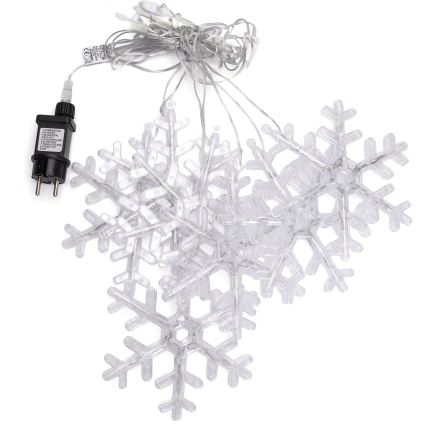 Aigostar - LED buiten kerstlichtsnoer 84xLED/8 functies 1,2x1m IP44 koel wit sneeuwvlokjes