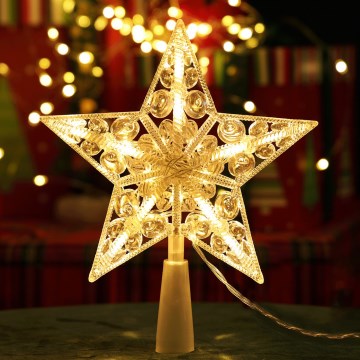 Aigostar - LED kerstster 10xLED/3xAA warm wit