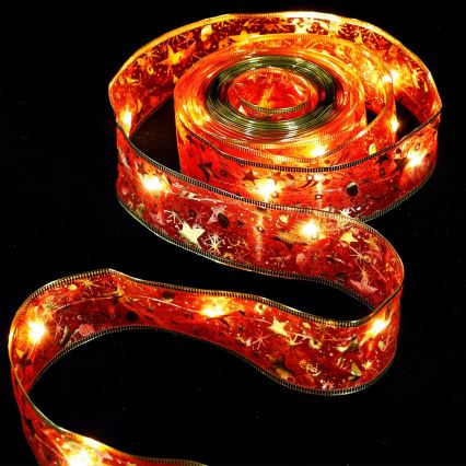 Aigostar - LED-kerstsnoer 100xLED/3xAA 10 m warm wit rood