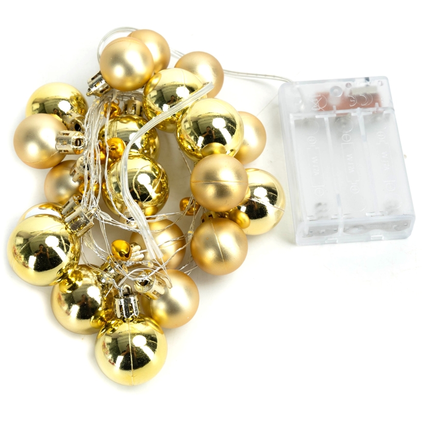 Aigostar - LED-kerstsnoer 20xLED/3xAA 2 m warm wit