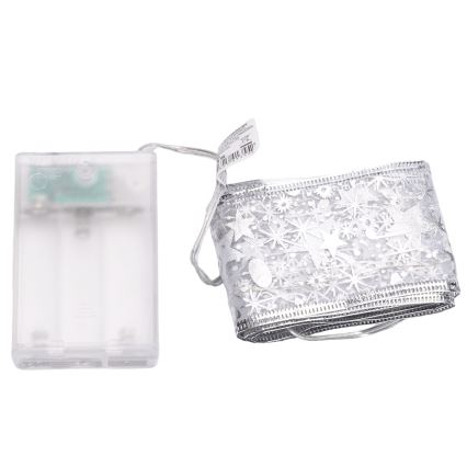 Aigostar - LED kerstslinger 20xLED/3xAA 2 m warm wit zilver