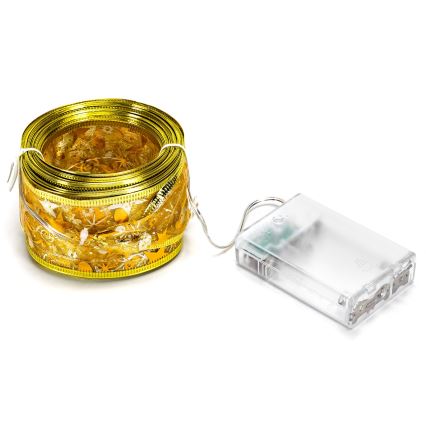 Aigostar - LED kerstverlichting 50xLED/3xAA 5m warm wit goudkleurig