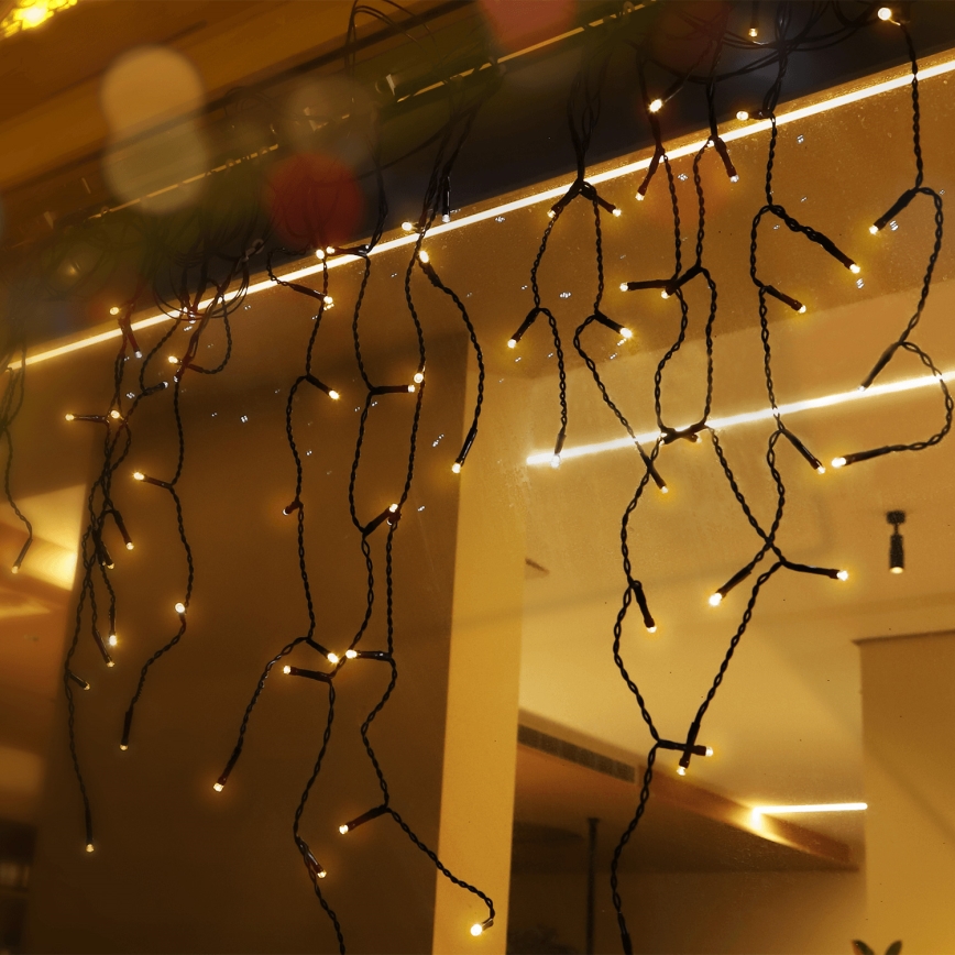 Aigostar - LED-kerstsnoer op zonne-energie 100xLED/8 functies 8x0,6m 800 mAh IP65 warm wit