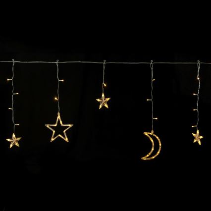 Aigostar - LED zonne-kerstsnoer 120xLED/8 functies 3x0,6m 500 mAh IP65 warm wit