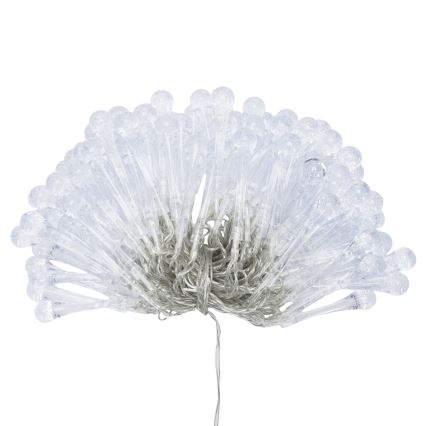 Aigostar - LED kerstsnoer voor buiten 100xLED/8 functies 3xAA 10 m IP44 warm wit druppels