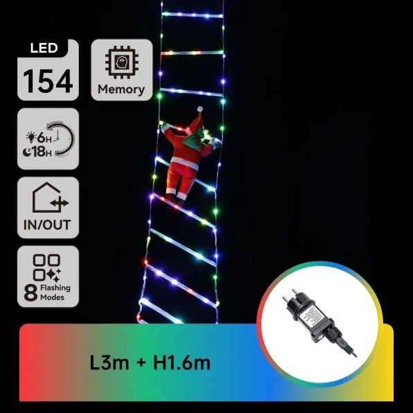 Aigostar - LED kerstverlichting voor buiten 154xLED/8 functies 1,6m IP44 meerkleurig
