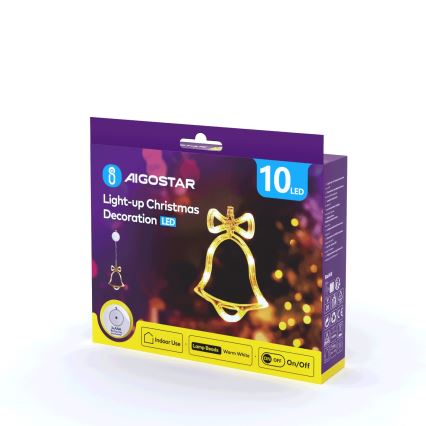 Aigostar - LED Kerstversiering LED/3xAAA bell 18cm