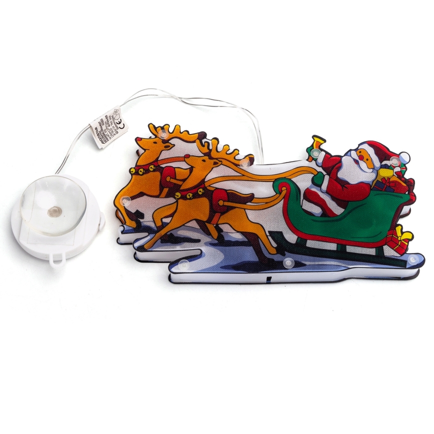 Aigostar - LED Kerstversiering LED/3xAAA Kerstman met rendieren 13,4cm