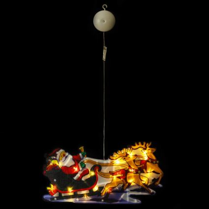 Aigostar - LED Kerstversiering LED/3xAAA Kerstman met rendieren 13,4cm