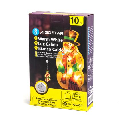 Aigostar - LED Kerstversiering LED/3xAAA sneeuwpop 25cm