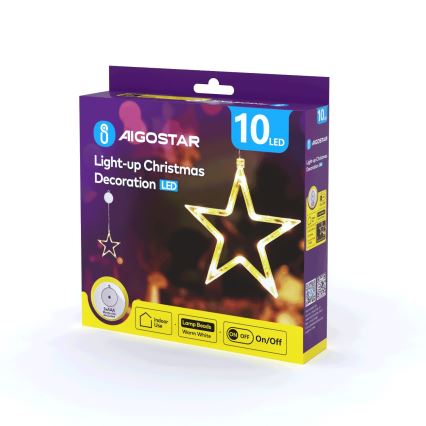 Aigostar - LED Kerstversiering LED/3xAAA ster 19cm