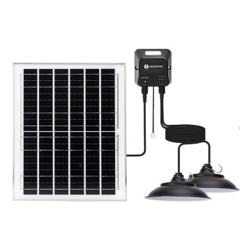 Aigostar - LED-kroonluchter op zonne-energie 2xLED/70W/12V 12000 mAh 6500K IP65 Ø 23,5 cm + afstandsbediening