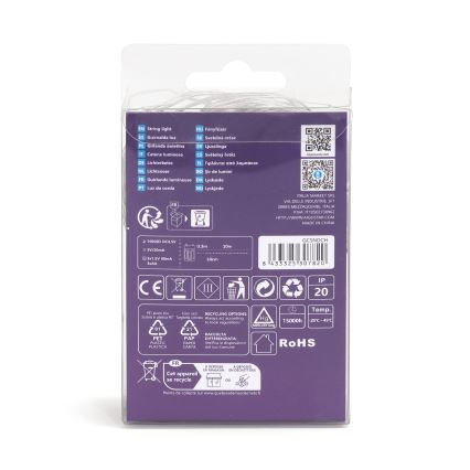 Aigostar - LED-lichtsnoer 100x LED/3x AA 10,3 m warm wit