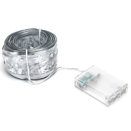 Aigostar - LED-lichtsnoer 100xLED/3xAA 10 m warm wit zilverkleurig