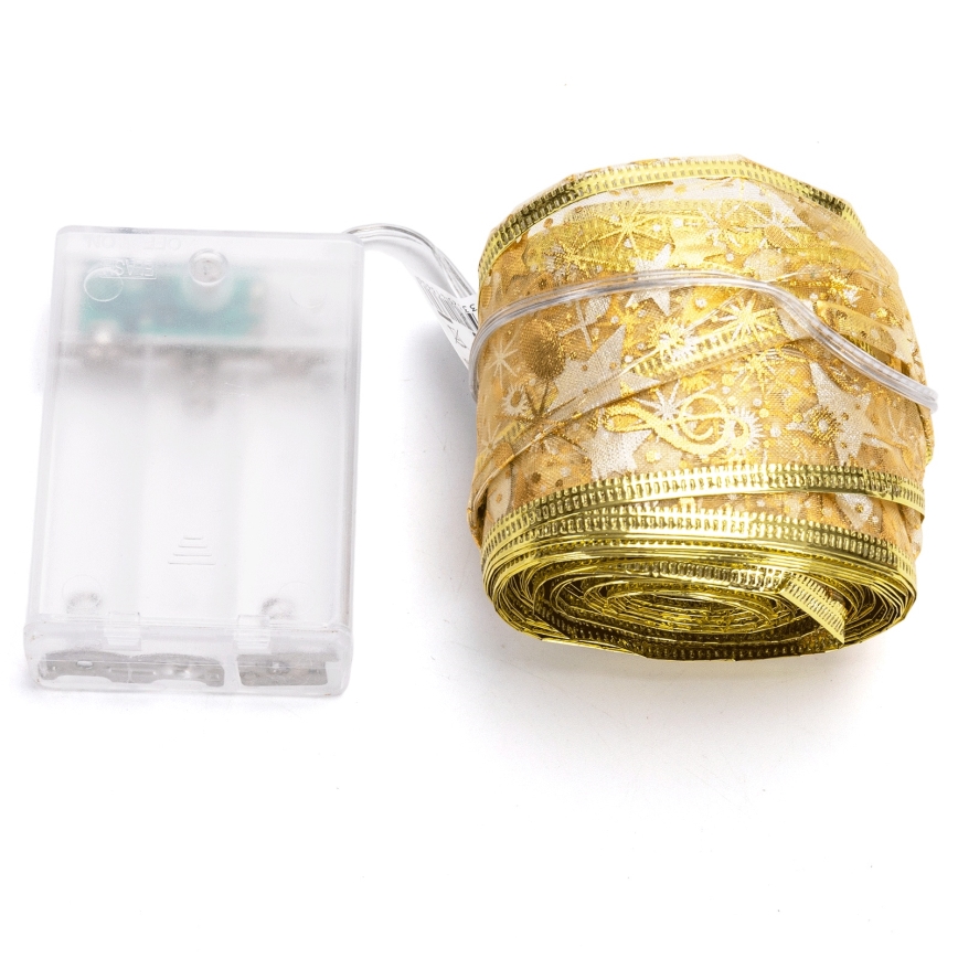 Aigostar - LED-lichtsnoer 100xLED/3xAA 10 m warm wit goudkleurig