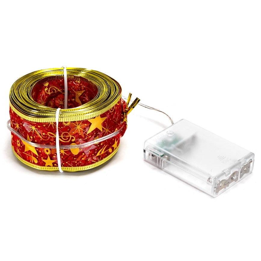 Aigostar - LED-lichtsnoer 100xLED/3xAA 10 m warmwit en rood