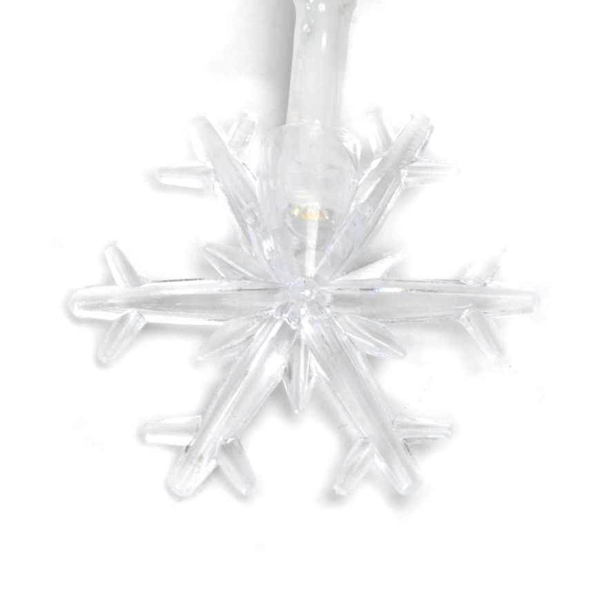 Aigostar - LED-lichtsnoer 10xLED/3xAA 1,5m warm wit sneeuwvlokken