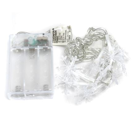 Aigostar - LED-lichtsnoer 10xLED/3xAA 1,5m warm wit sneeuwvlokken