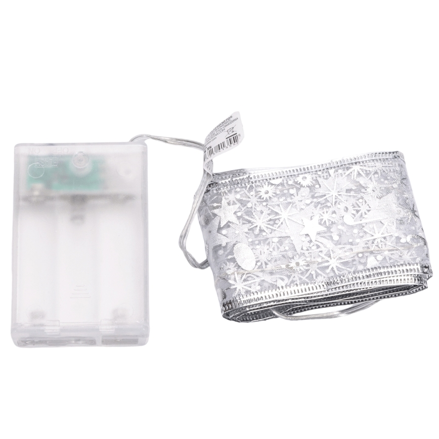 Aigostar - LED-lichtsnoer 20xLED/3xAA 2 m warm wit zilver