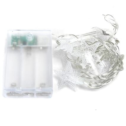 Aigostar - LED-lichtsnoer 20xLED/3xAA 3,3m sterren