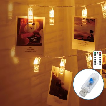 Aigostar - LED-lichtsnoer 40xLED/5W/USB 9 m warm wit