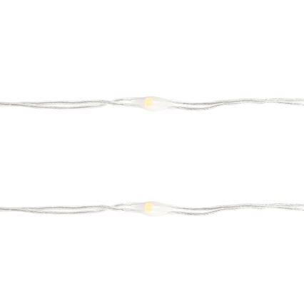 Aigostar - LED-lichtsnoer 50 LEDs / 3x AA, 5,3 m, warm wit
