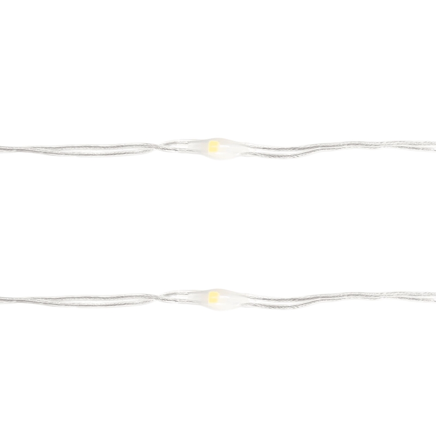 Aigostar - LED-lichtsnoer 50 LEDs / 3x AA, 5,3 m, warm wit