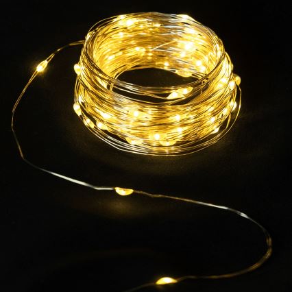 Aigostar - LED-lichtsnoer voor buiten 50xLED/3xAA 5,3 m warm wit