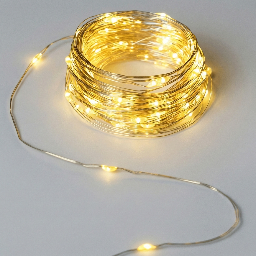 Aigostar - LED-lichtsnoer voor buiten 50xLED/3xAA 5,3 m warm wit