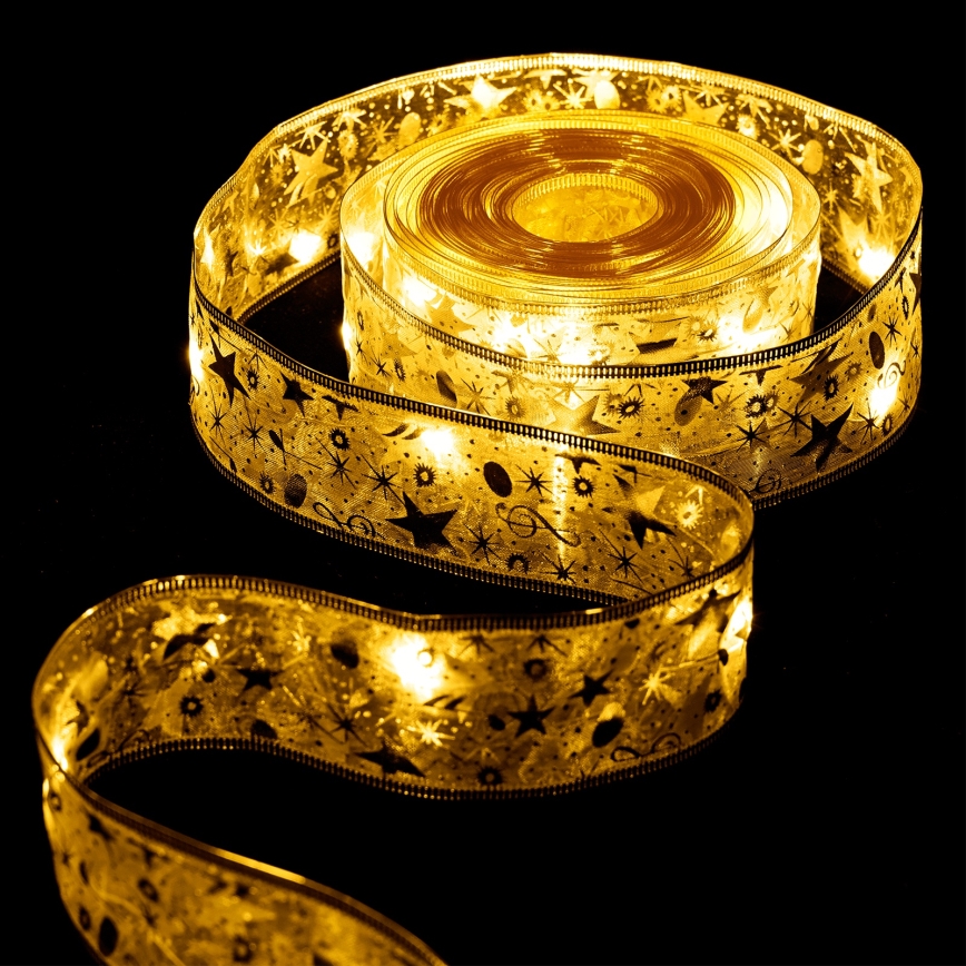 Aigostar - LED-lichtsnoer 50xLED/3xAA 5 m warm wit goud