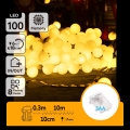 Aigostar - LED-lichtsnoer voor buiten, 100x LED / 3x AA / 8 functies, 10,3 m, IP44, warm wit
