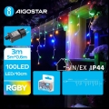 Aigostar - LED-lichtsnoer voor buiten 100xLED/8 functies 8x0,6m IP44 meerkleurig