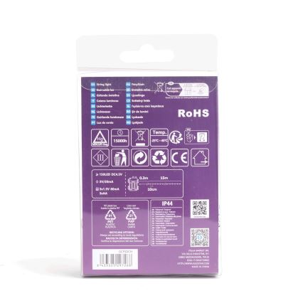 Aigostar - LED-lichtsnoer voor buiten 150xLED/8 functies/3xAA 15,3m IP44 koel wit