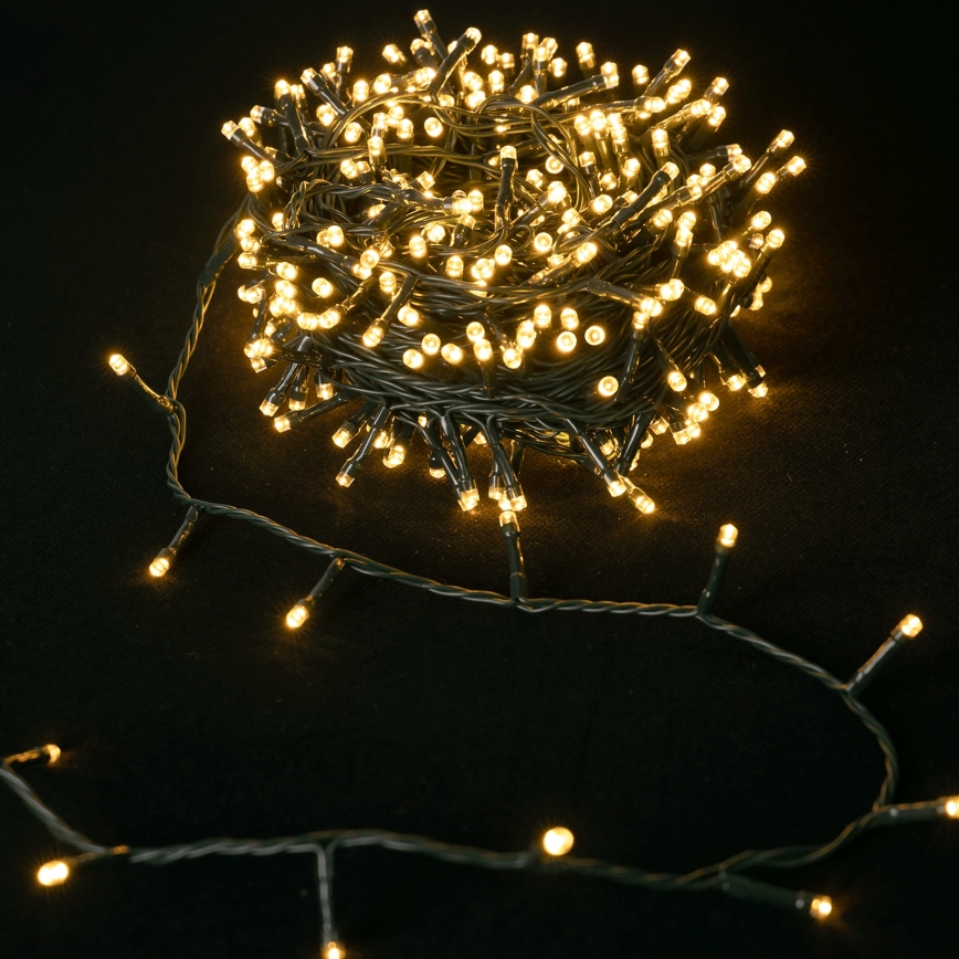 Aigostar - LED-lichtsnoer voor buiten 500xLED/8 functies 4xAA 25,3 m IP44 warm wit
