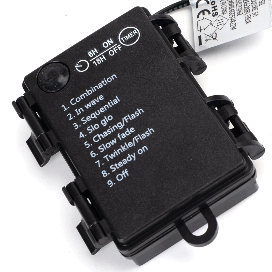 Aigostar - LED-lichtsnoer voor buiten 50xLED/8 functies 3xAA 5,3m IP44 koelwit