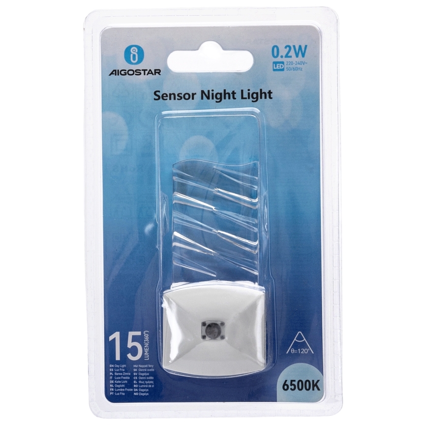 Aigostar - LED Nachtlampje met schemersensor LED/0,2W/230V 6500K