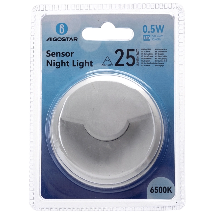 Aigostar - LED Nachtlampje met schemersensor LED/0,5W/230V 6500K
