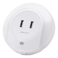 Aigostar - LED-nachtlampje met schemersensor voor in het stopcontact met USB LED/0,4W/230V